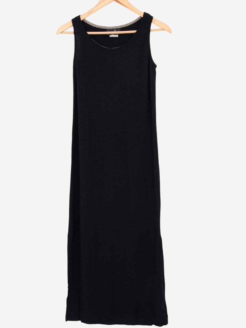 vintage 90s black scoop neck tank summer dress size xs